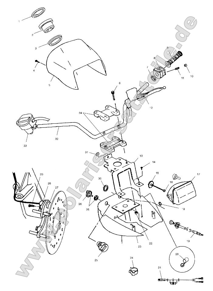 Handlebar and Headlight Pod
