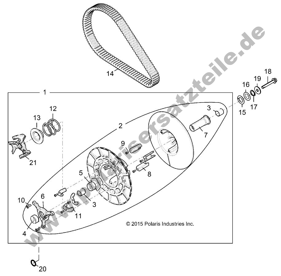 DRIVE TRAIN, SECONDARY CLUTCH