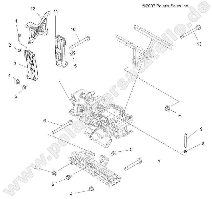 DRIVE TRAIN, MAIN GEARCASE MOUNTING
