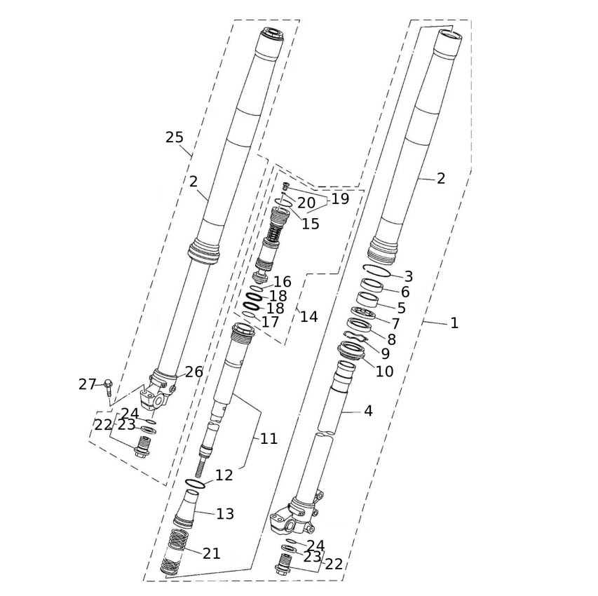 Gabel-Fantic-XX-125-2T-Motocross-2023 Gabel vorne