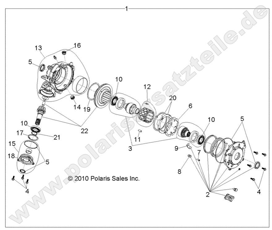 DRIVE TRAIN, FRONT GEARCASE (Built 3/09/10 and After)