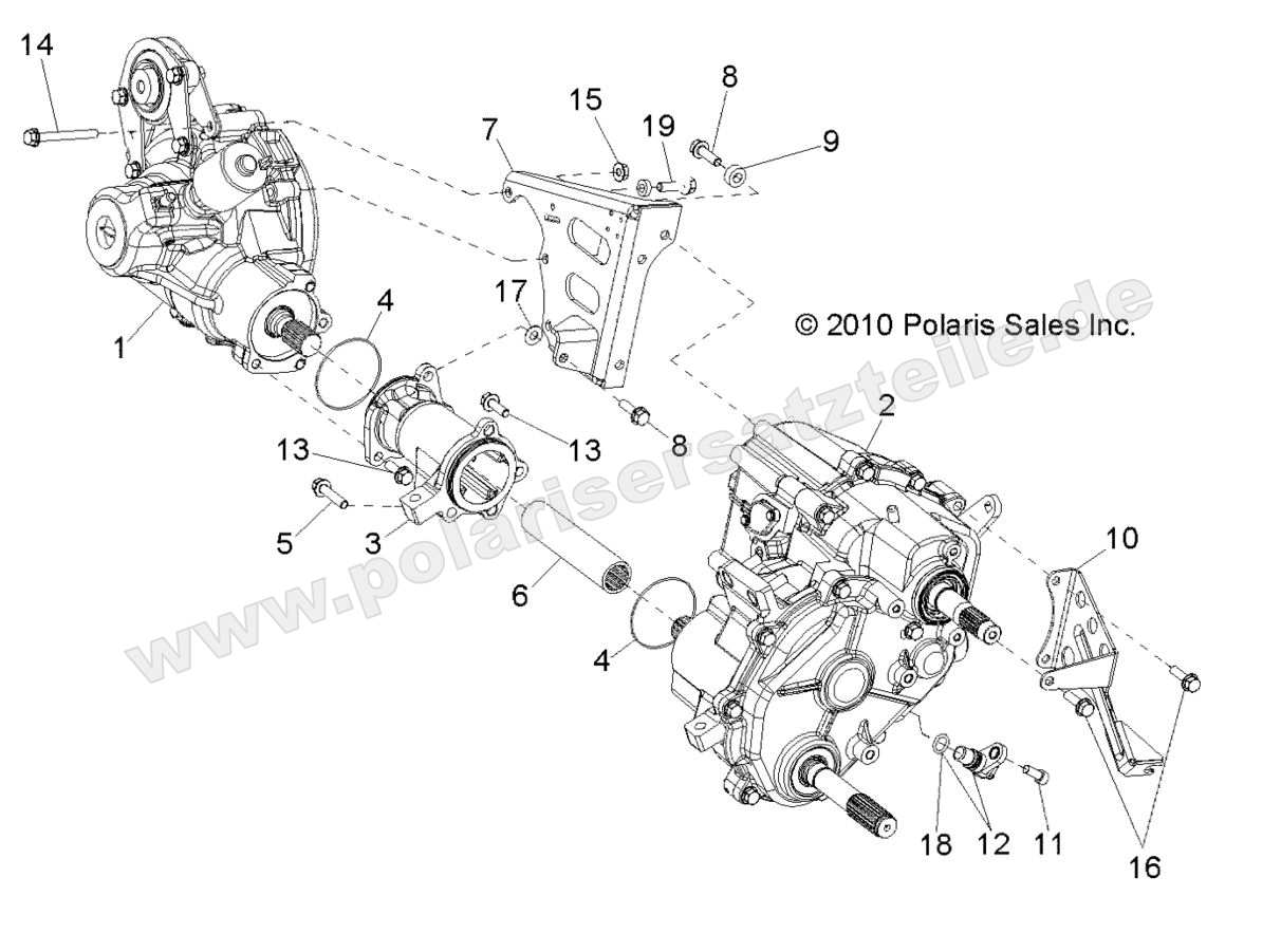 DRIVE TRAIN, GEARCASE, DIFFERENTIAL MOUNTING