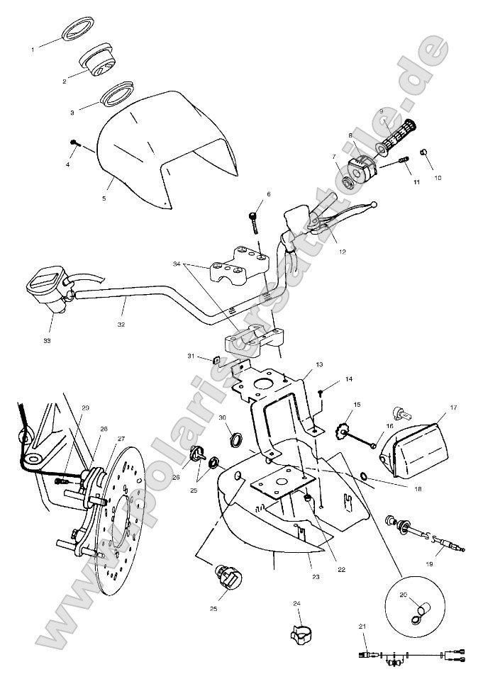 Handlebar and Headlight Pod