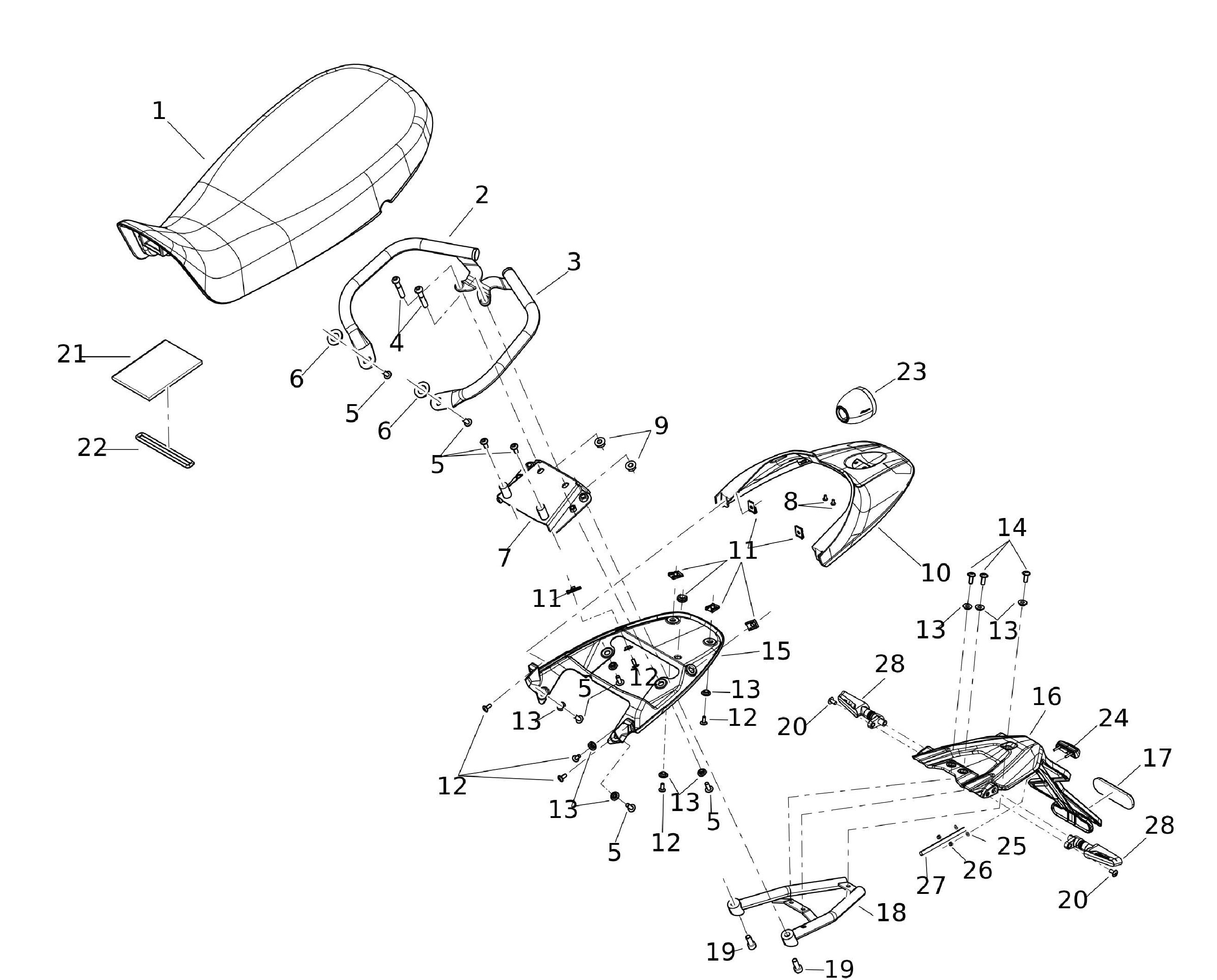 Sitzbank / Schutzblech hinten Sitzbank / Schutzblech hinten