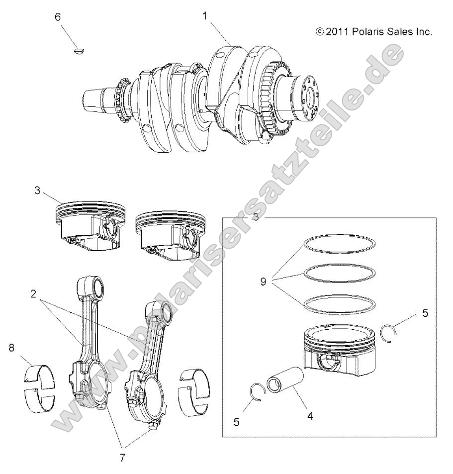 Engine, Crankshaft and Piston