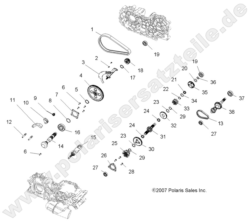 DRIVE TRAIN, MAIN GEARCASE INTERNAL