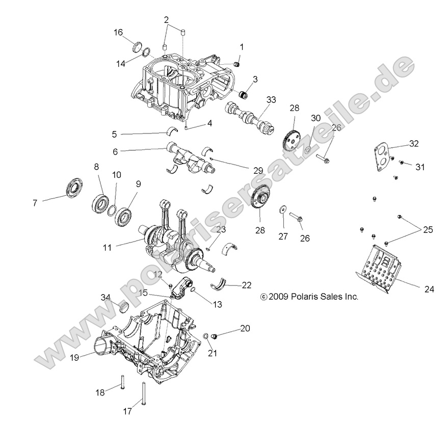 ENGINE, CRANKCASE and CRANKSHAFT