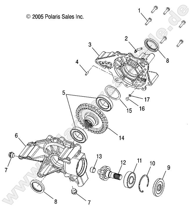 DRIVE TRAIN, REAR GEARCASE INTERNALS