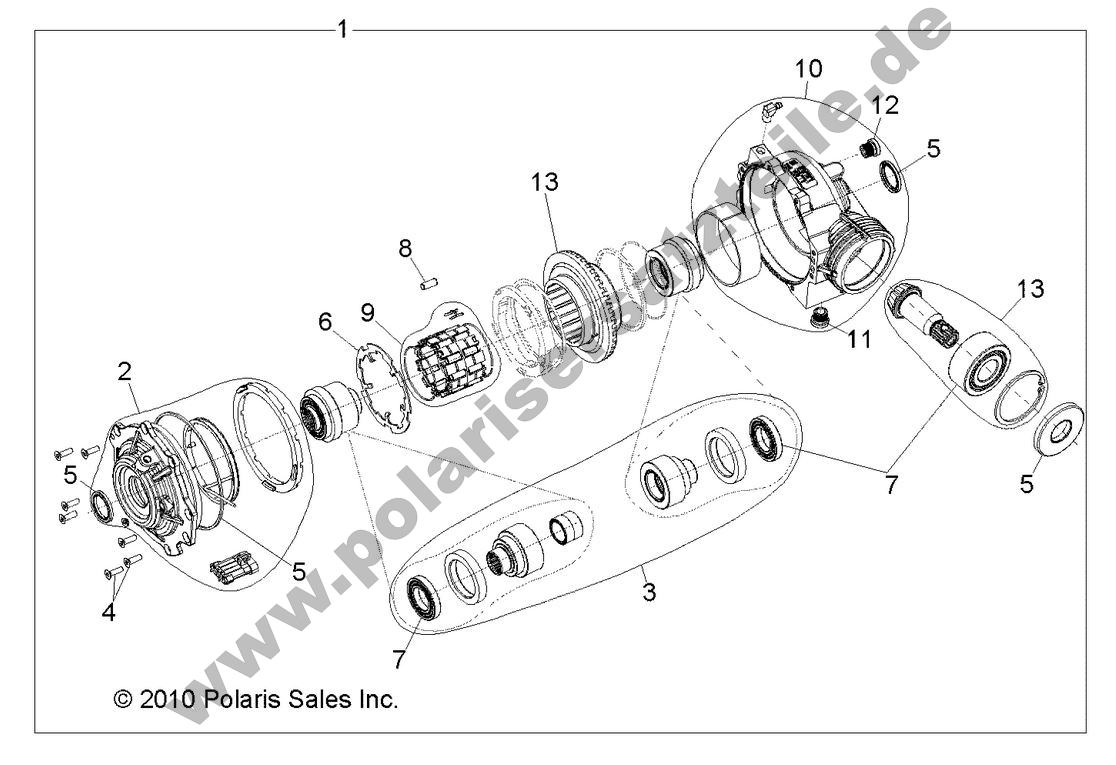 DRIVE TRAIN, FRONT GEARCASE INTERNALS 1332842