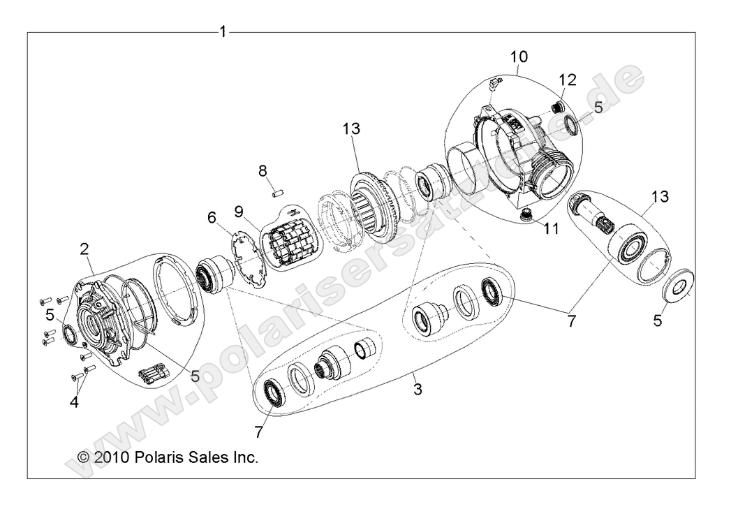 DRIVE TRAIN, FRONT GEARCASE INTERNALS 1332842