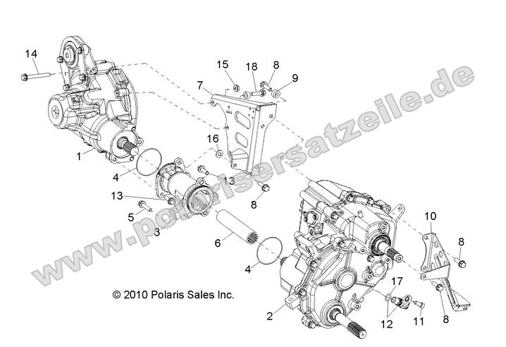 DRIVE TRAIN, GEARCASE, CARRIER MOUNTING