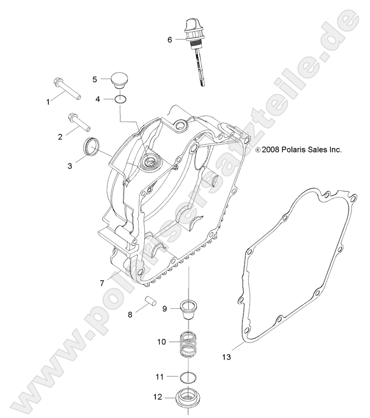 ENGINE, CRANKCASE COVER, RH