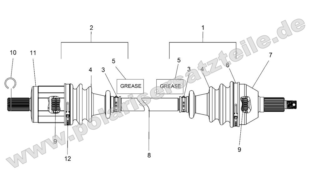 DRIVE TRAIN, FRONT HALF SHAFT