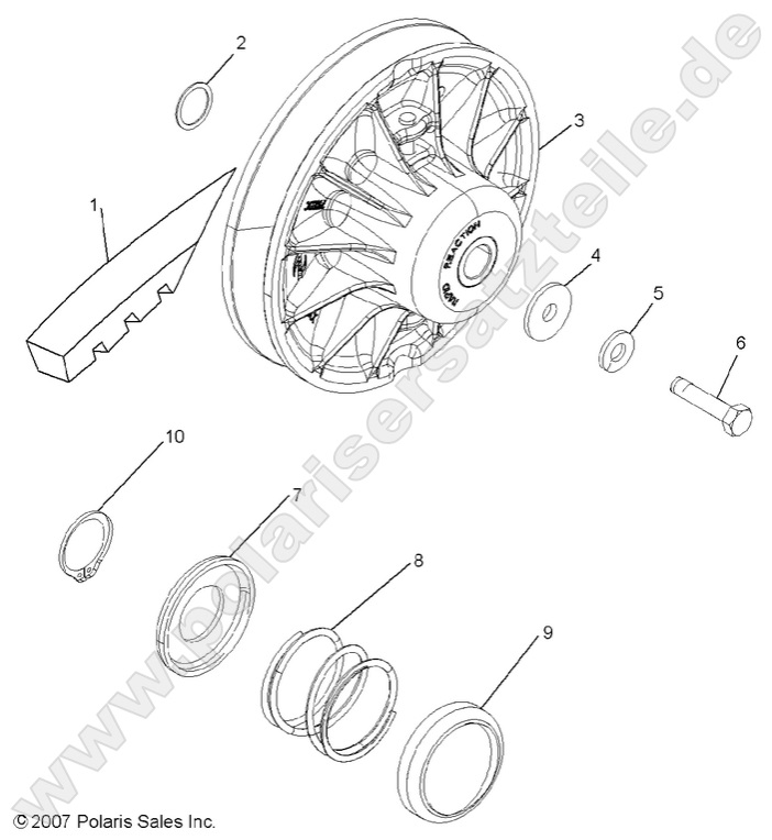 DRIVE TRAIN, SECONDARY CLUTCH