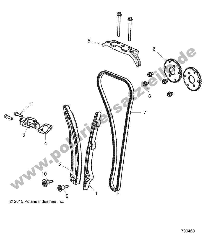 ENGINE, CAM CHAIN AND TENSIONER