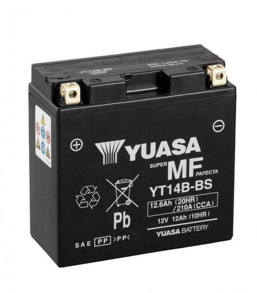 Yuasa_YT14B_BS_AGM_Batterie_12V_12AH___Einbaufertig Yuasa YT14B-BS AGM Batterie 12V 12AH - Einbaufertig (YT12-B4)