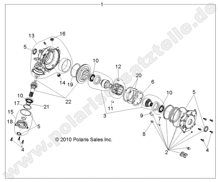 DRIVE TRAIN, FRONT GEARCASE (Built 3/09/10 and After)