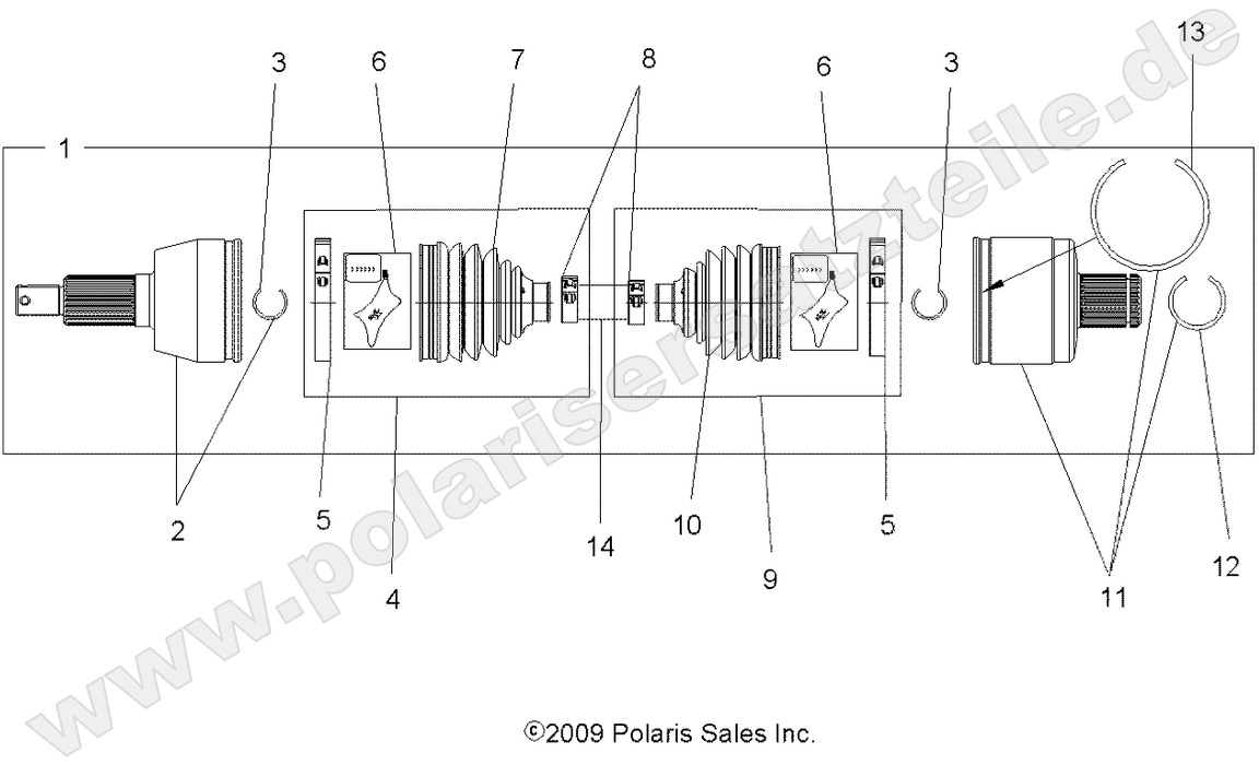 DRIVE TRAIN, DRIVE SHAFT, REAR (Built 11/17/09 and After)