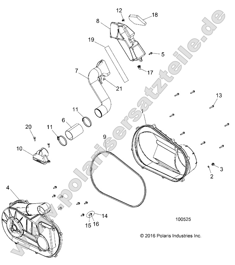 Drive Train, Clutch Cover and Ducting