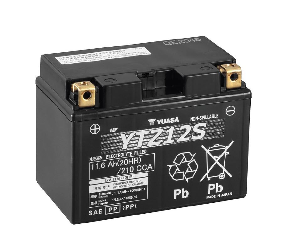 yuasa-ytz12s Yuasa YTZ12S MF AGM Batterie 12V 11AH - Einbaufertig (YTZ12S-BS, YTZ12S-4)