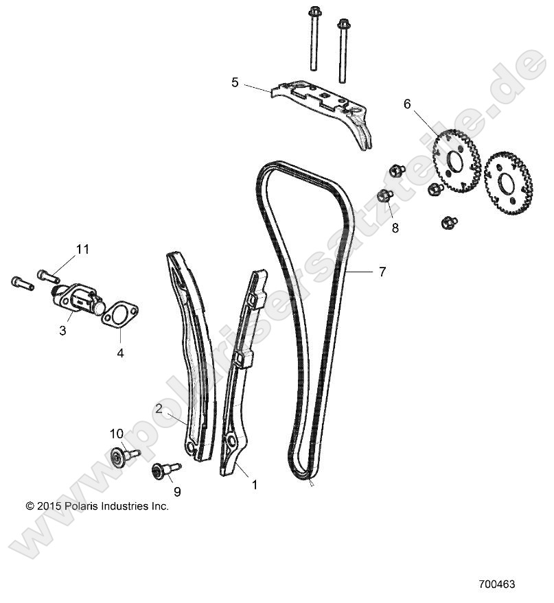ENGINE, CAM CHAIN AND TENSIONER