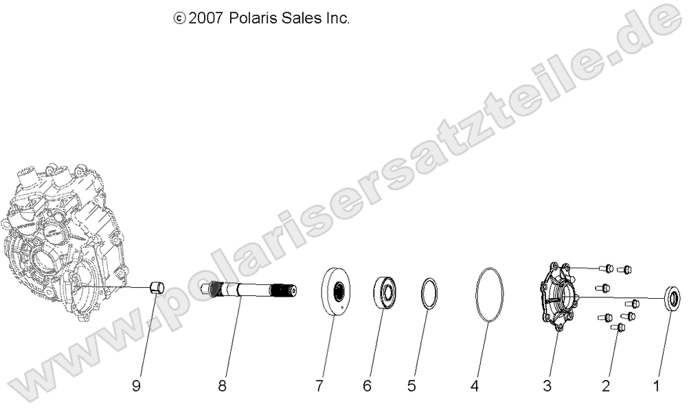 DRIVE TRAIN, MAIN GEARCASE OUTPUT SHAFT