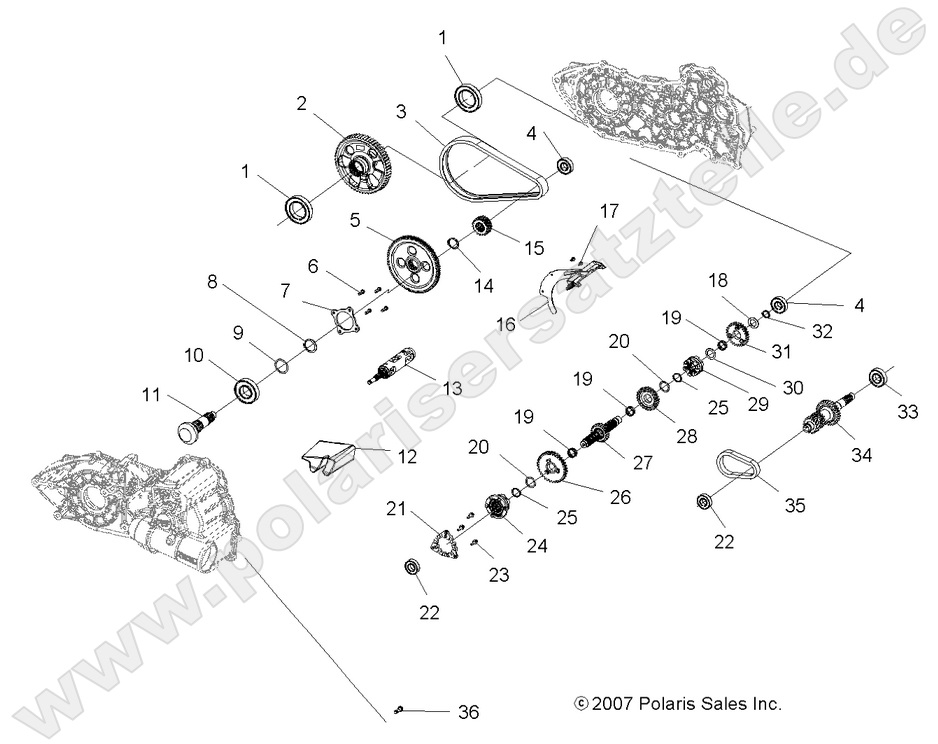DRIVE TRAIN, MAIN GEARCASE INTERNALS
