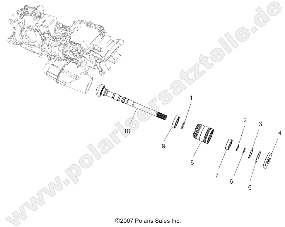 DRIVE TRAIN, MAIN GEARCASE OUTPUT SHAFT