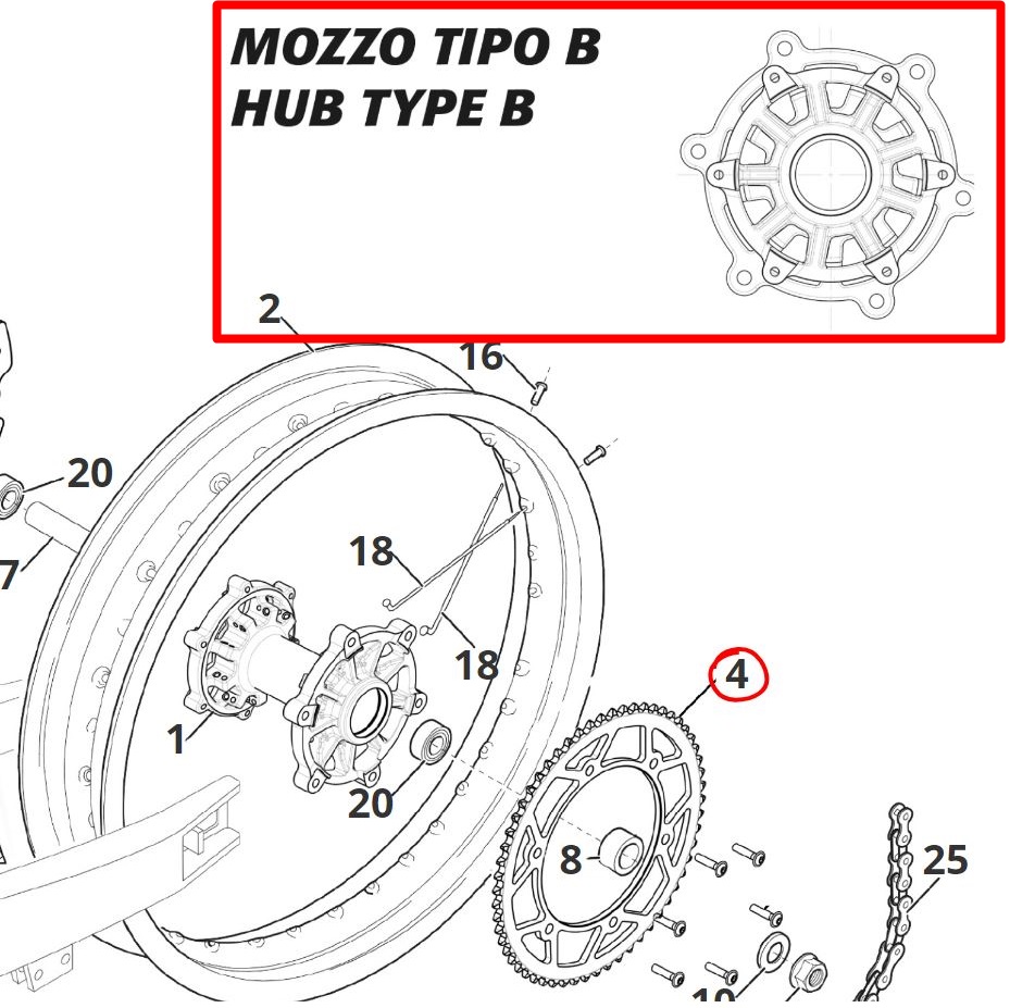 Fantic Original Kettenrad Alumnium gold hinten - 428 - Z58