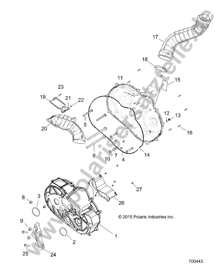 DRIVE TRAIN, CLUTCH COVER AND DUCTING