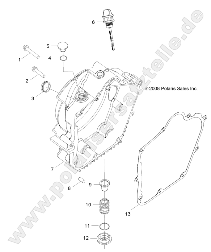 ENGINE, CRANKCASE COVER, RH