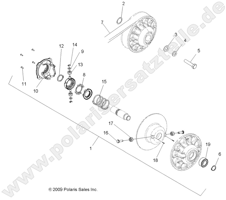DRIVE TRAIN, SECONDARY CLUTCH