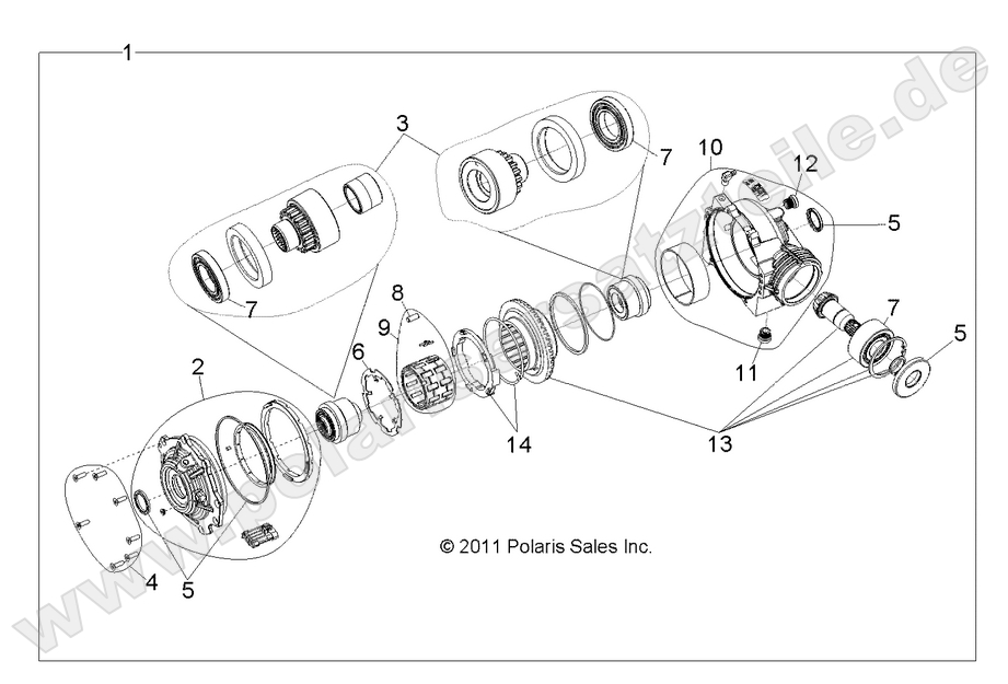 DRIVE TRAIN, FRONT GEARCASE INTERNALS