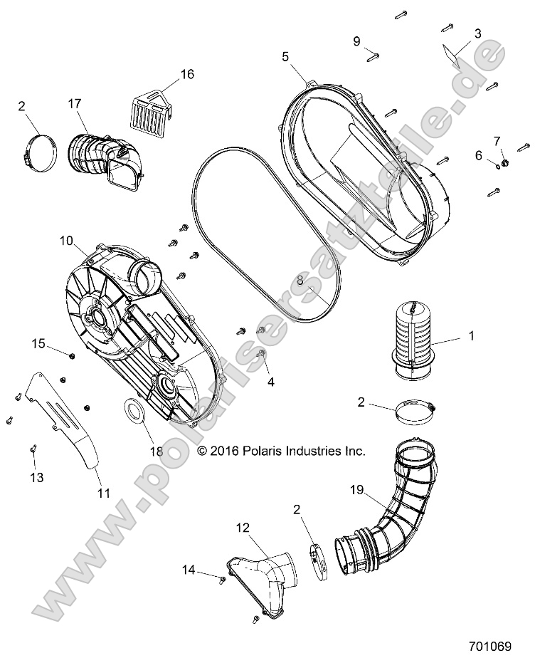 Drive Train, Clutch Cover and Ducting