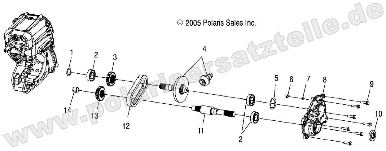 GEARCASE, OUTPUT SHAFT