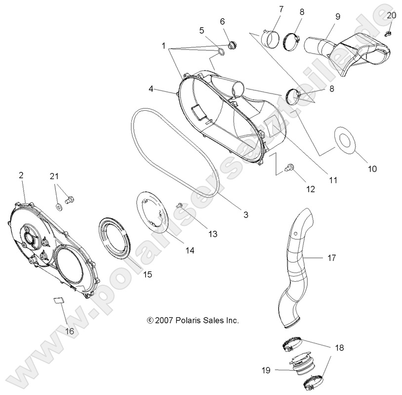 BODY, CLUTCH COVER and DUCTING
