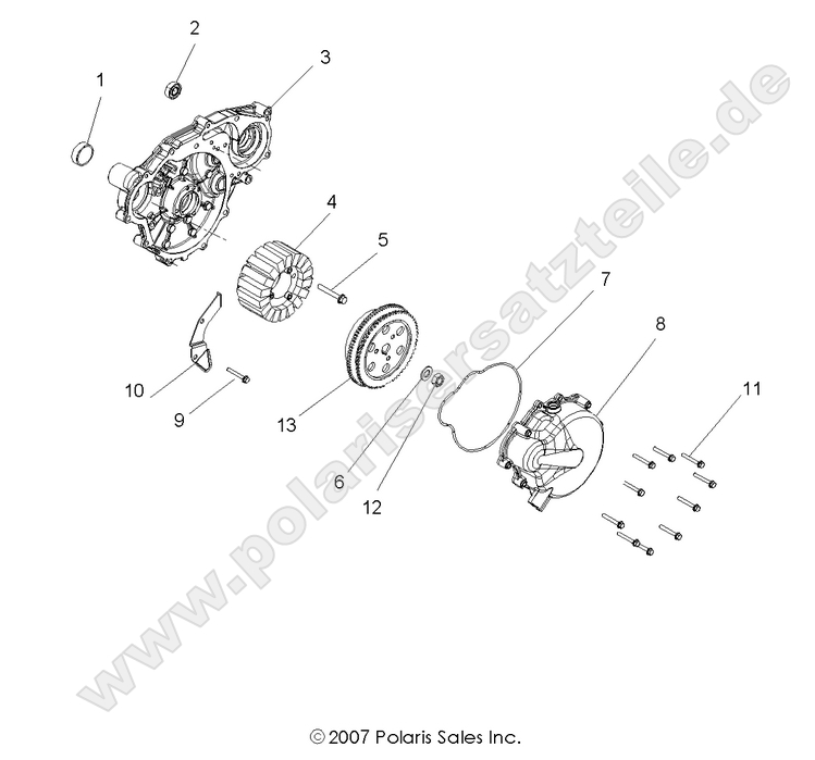 engine stator and flywheel