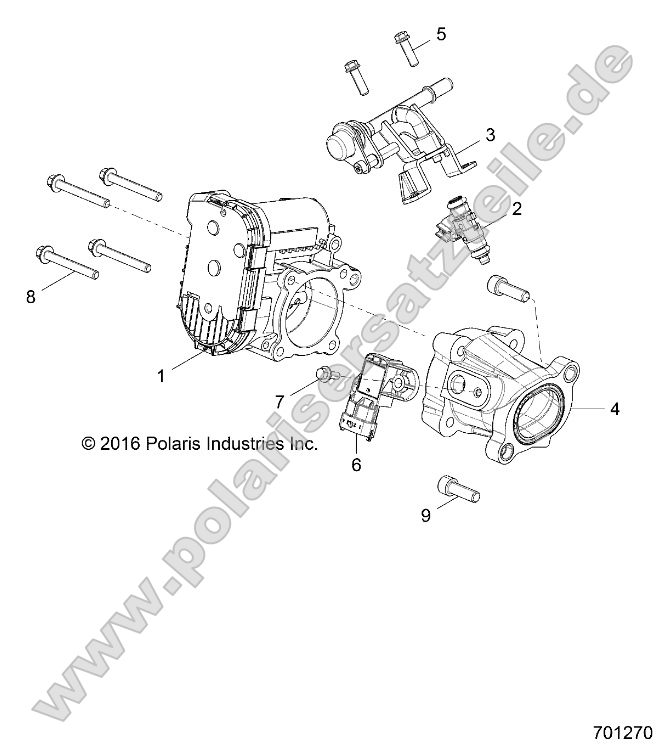 Engine, Throttle Body and Fuel Rail