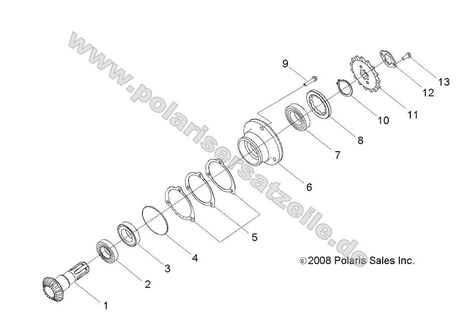 drive train gear shaft output