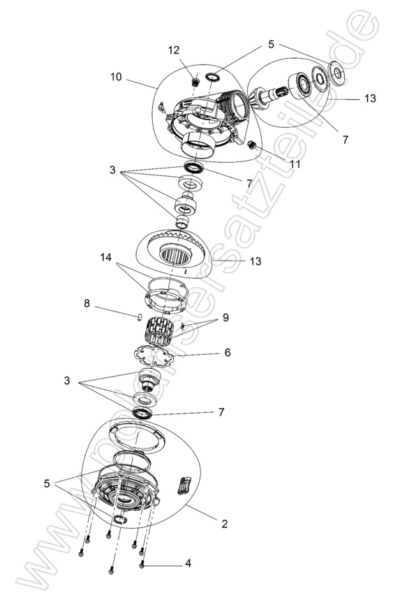 DRIVE TRAIN, FRONT GEARCASE INTERNALS (IF BUILT BEFORE 9/2/15)