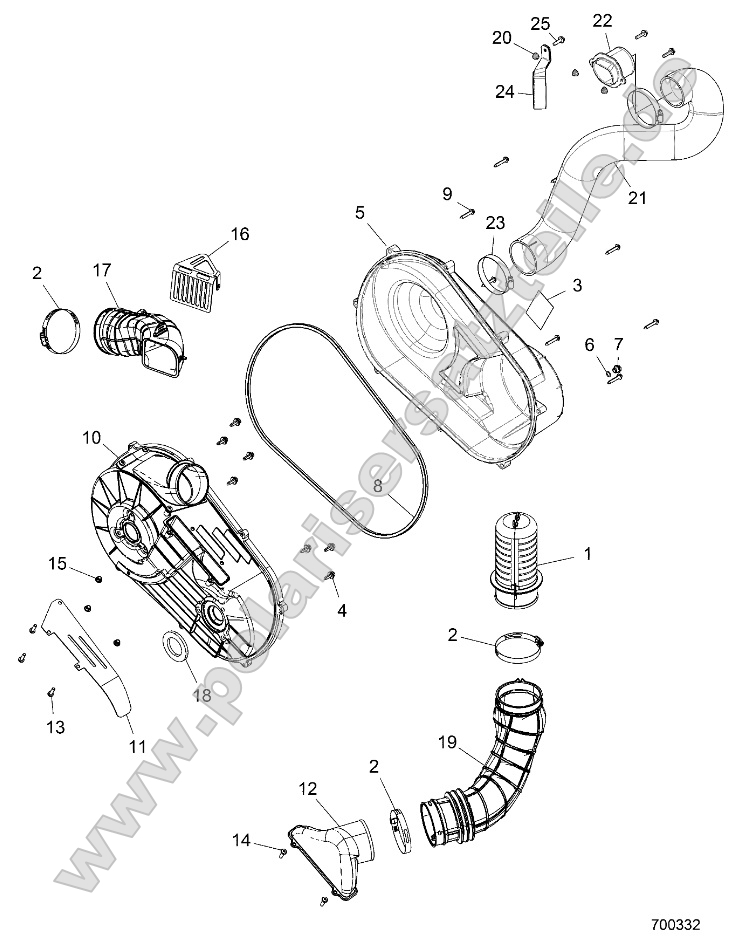 Drive Train, Clutch Cover and Ducting