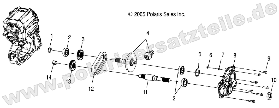 GEARCASE, OUTPUT SHAFT