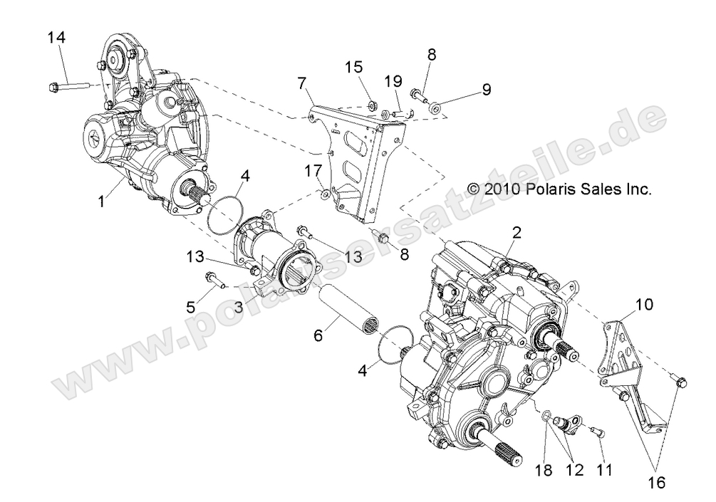 DRIVE TRAIN, GEARCASE, DIFFERENTIAL MOUNTING