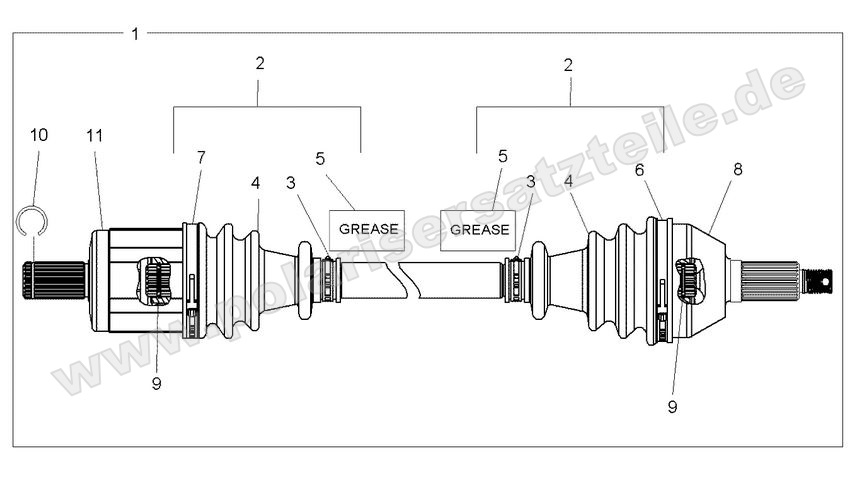 drive train front half shaft