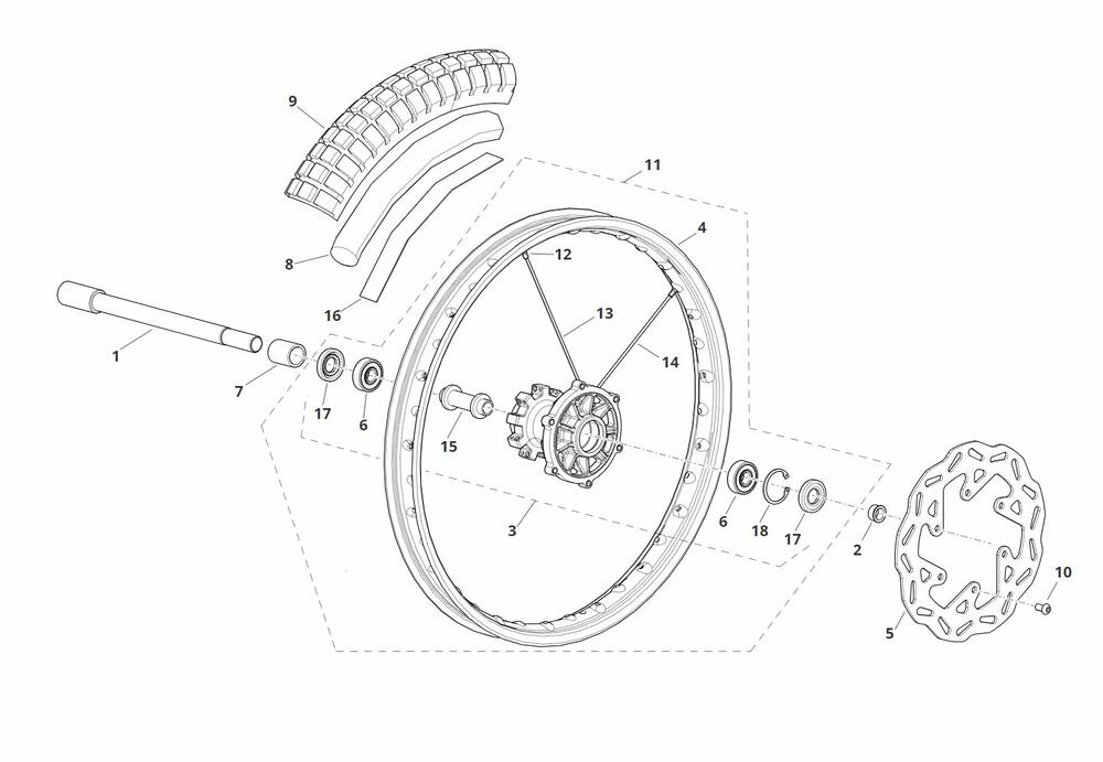 Fantic-XE-XM-50-Vorderrad Vorderrad