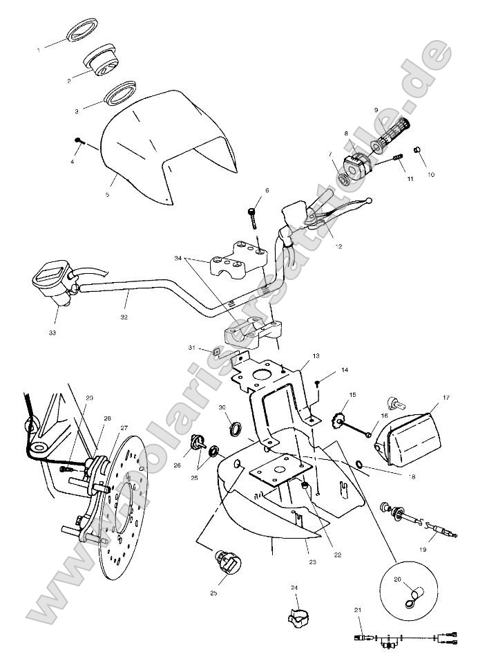 Handlebar and Headlight Pod