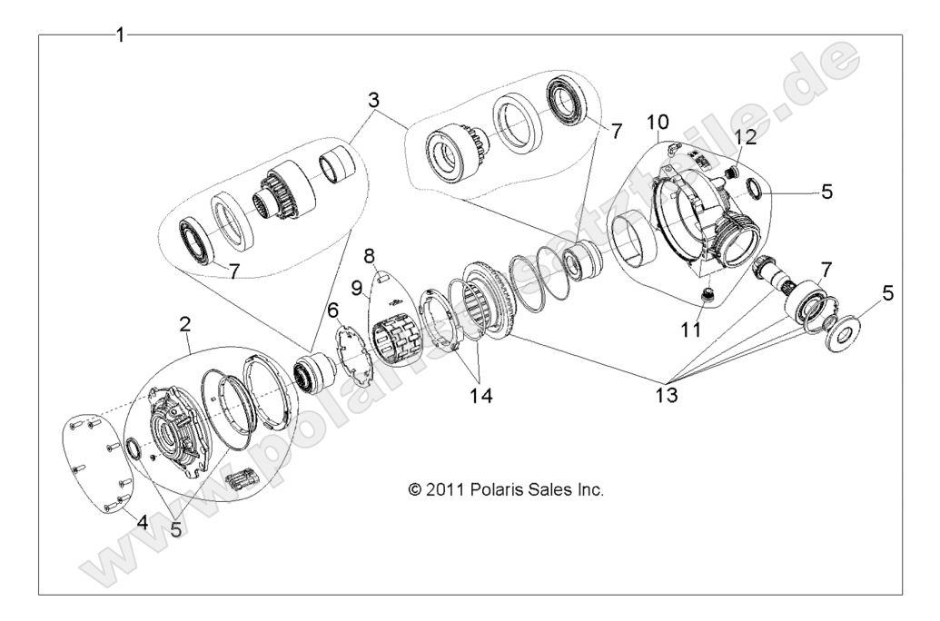 DRIVE TRAIN, FRONT GEARCASE INTERNALS
