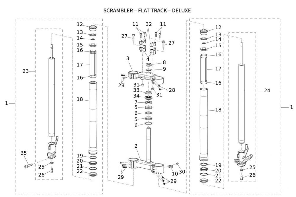 Fantic-Caballero-125-scrambler-gabel-2021-22 Gabel Flat Track