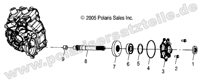 DRIVE TRAIN, MAIN GEARCASE OUTPUT SHAFT