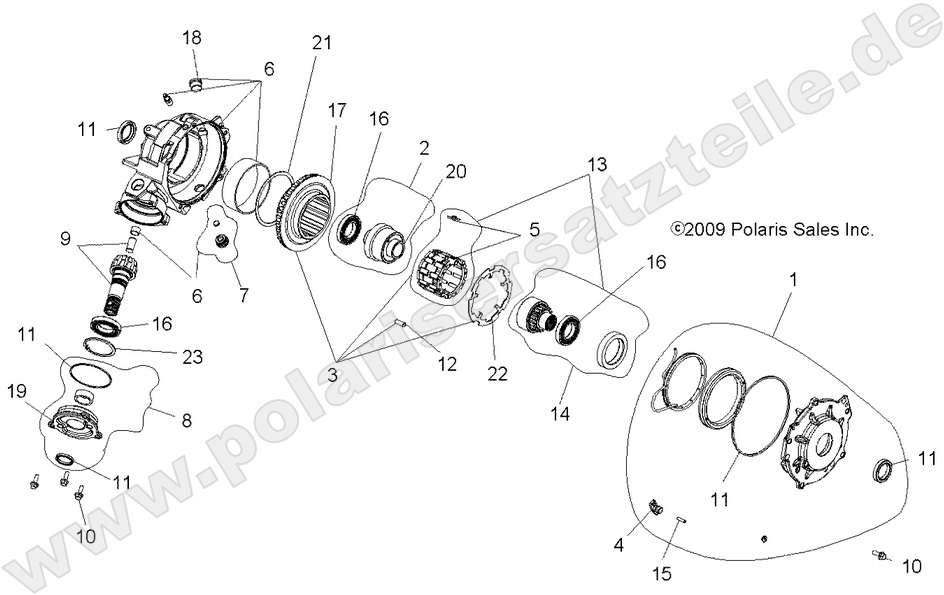DRIVE TRAIN, FRONT GEARCASE (Produktionsdatum vor 13.04.2009)